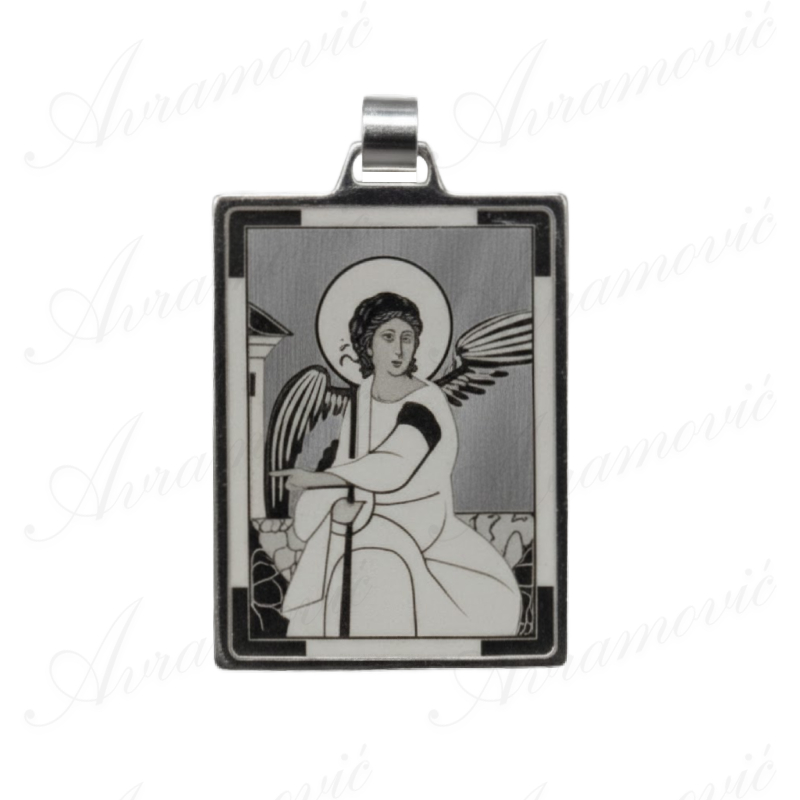 Privezak Beli Andjeo srebro 925